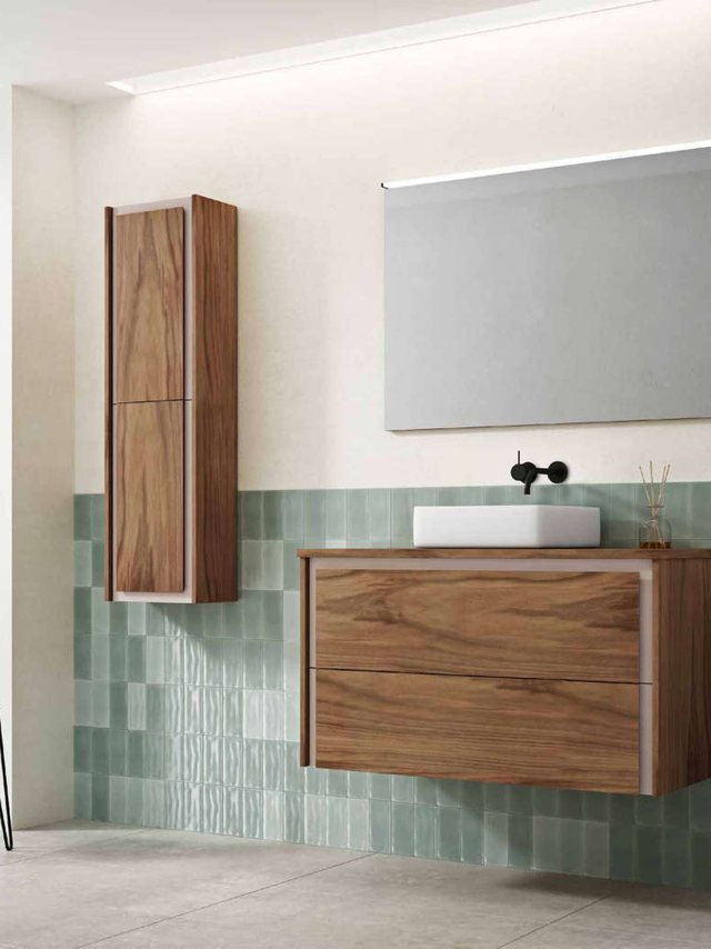 Colección Tanit de Campoaras en madera con azulejo verde