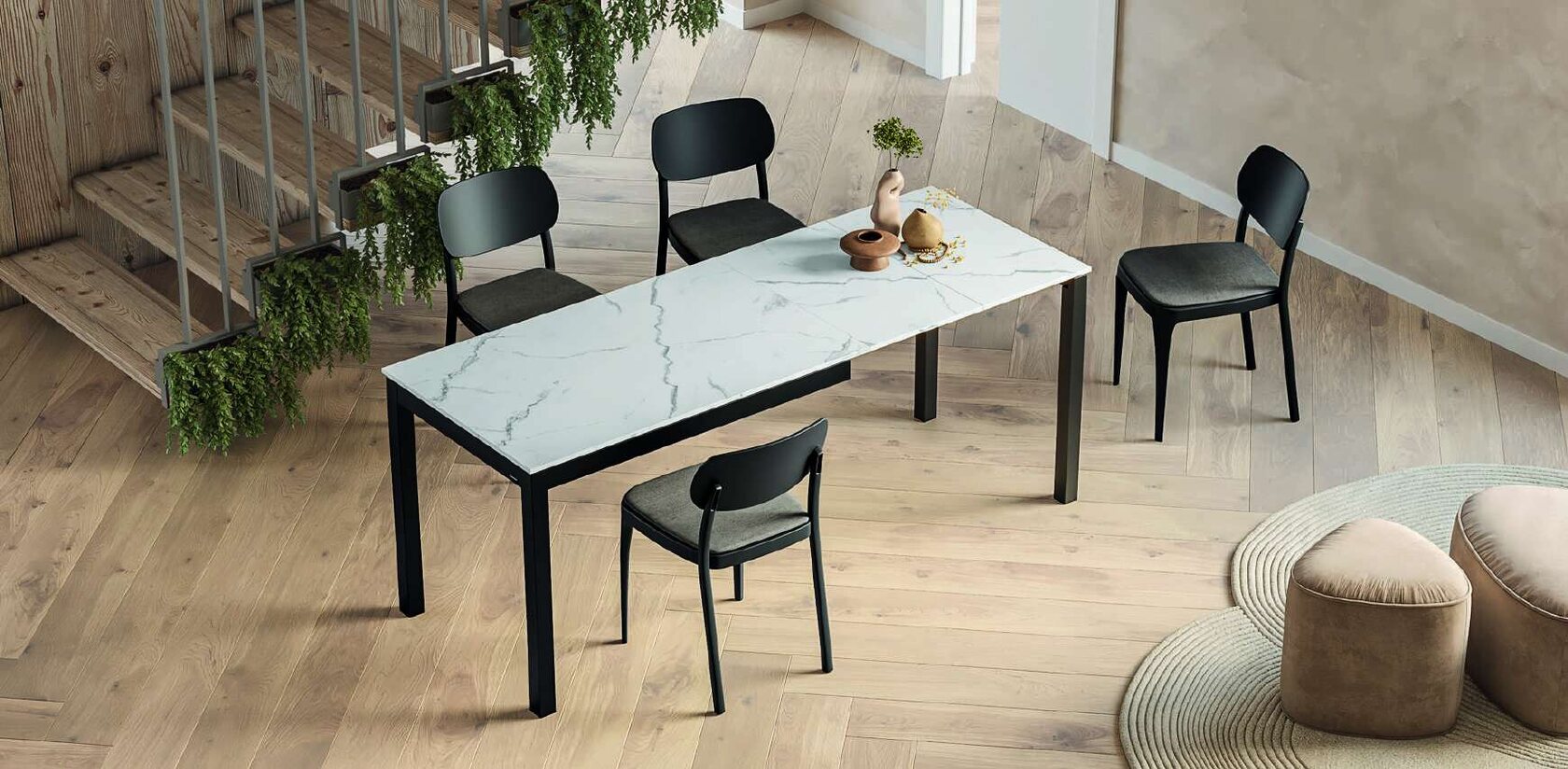 Mesa Haro extensible de Mesinor en una cocina