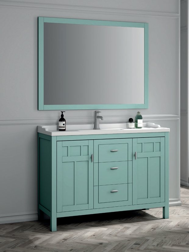 Consola cl&aacute;sica Florencia de Standard Line en turquesa con doble lavabo