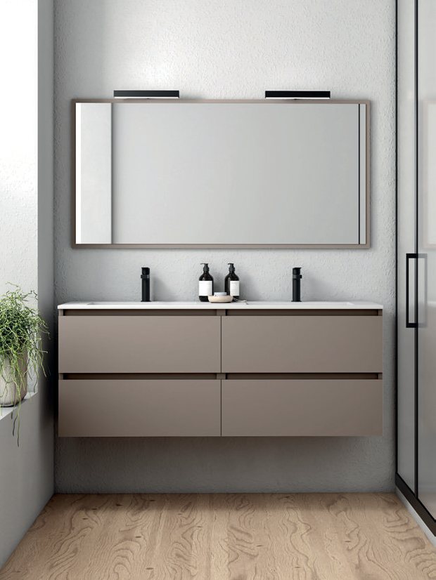 Mueble Niza de Standard Line en tono topo con doble espejo